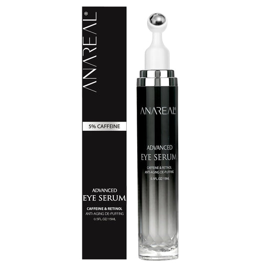 ANAREAL Eye Bags Treatment for Men: Eye Cream for Dark Circles Caffeine Eye Cream Eye Roller for Puffy Eyes Puffy Eyes Treatment